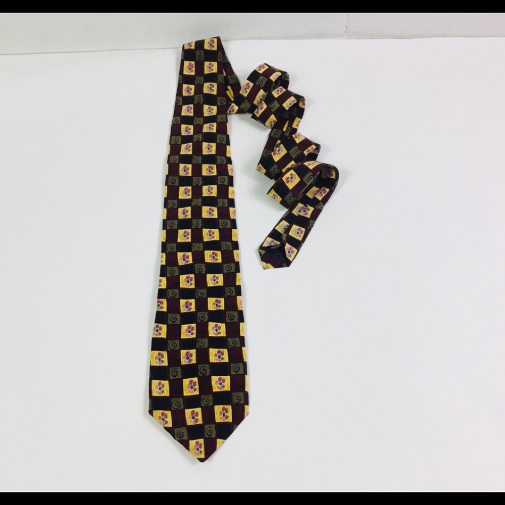 J Garcia neck Tie USA Black multi 100% silk